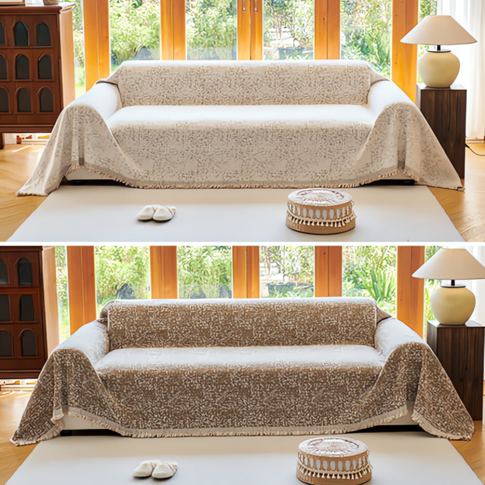 Sofa Cover | Nordic Reversible Design | Microfiber & Machine-Washable | Upholstery Protection