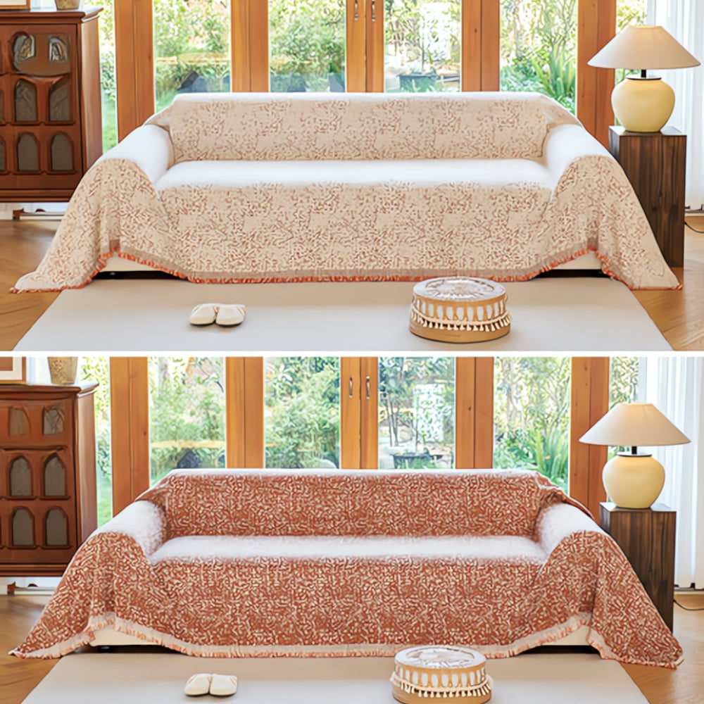 Sofa Cover | Nordic Reversible Design | Microfiber & Machine-Washable | Upholstery Protection
