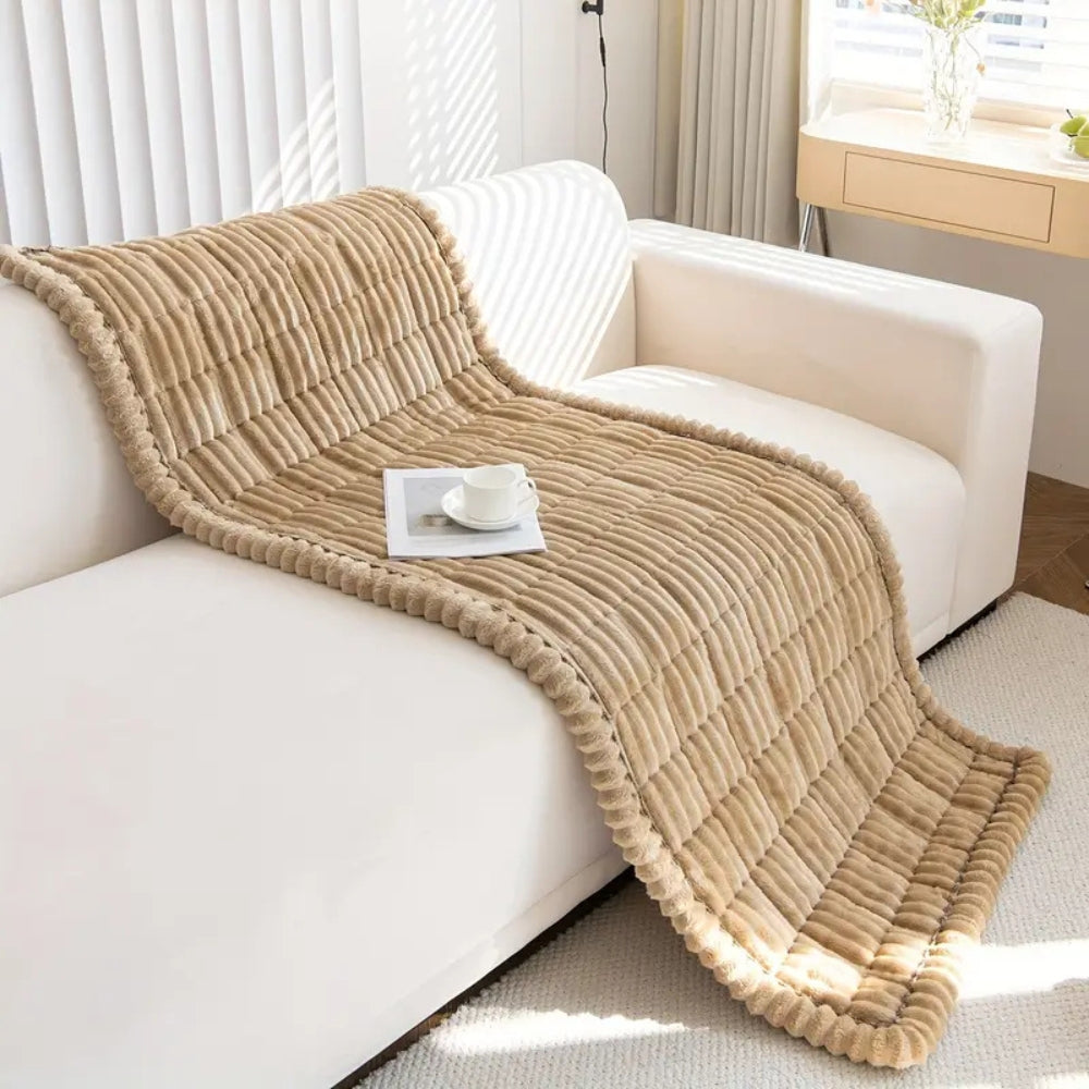 Sofa Cover | Plush Microfiber Flannel With Hand-Pleated Edges | Non-Slip, Machine Washable