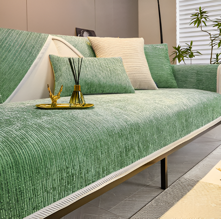 Sofa Slipcover | Chic Striped Design | Chenille Fabric | Machine Washable