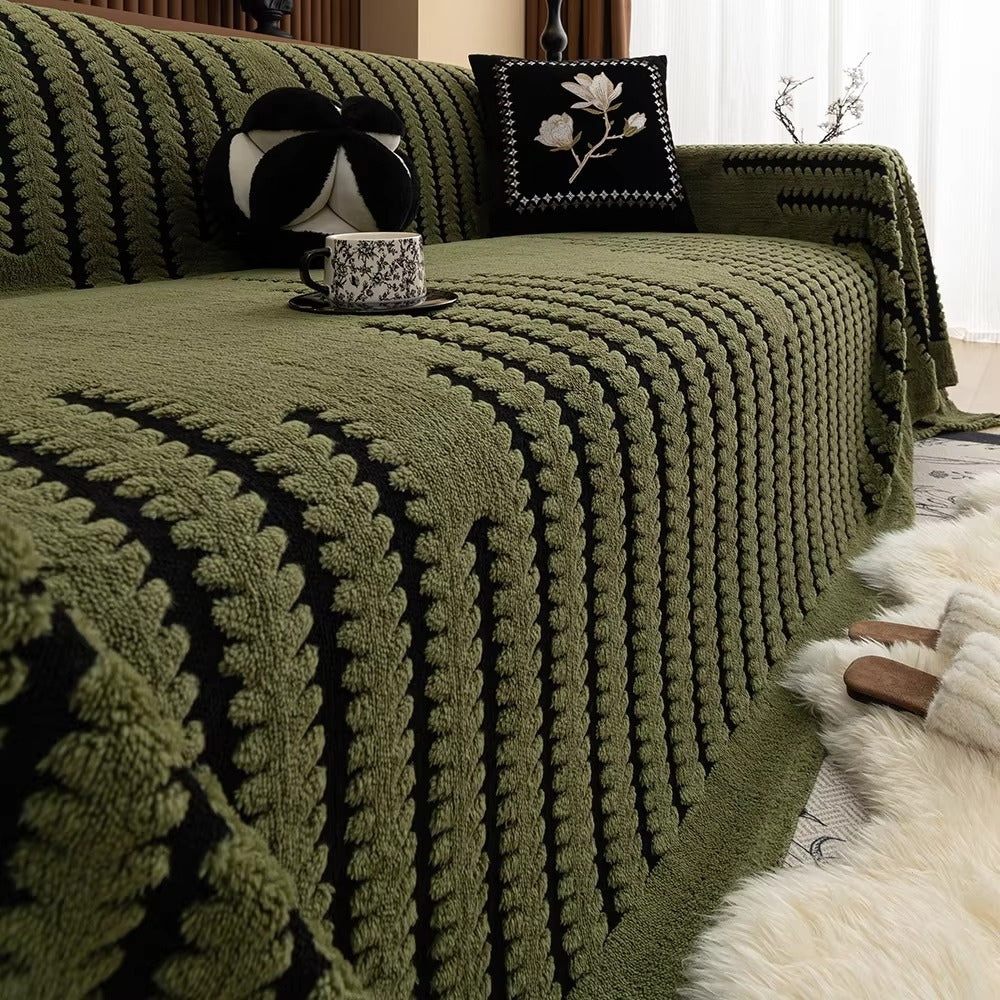 Sofa Throw | Quilted Plush Microfiber | Anti-Slip Backing & Sofa Protection