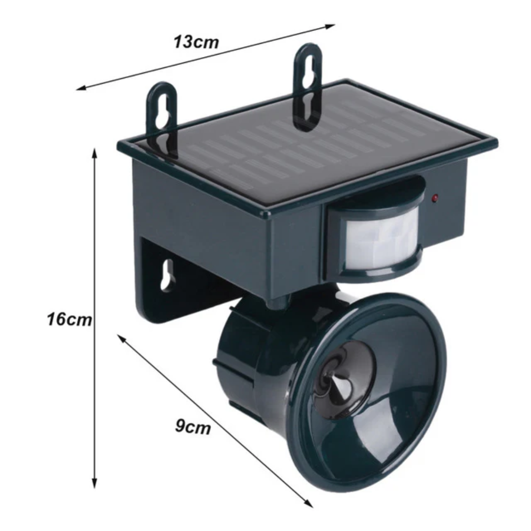 Solar Bird Repeller | Motion-Activated PIR Sensor | Predator Sound Deterrent