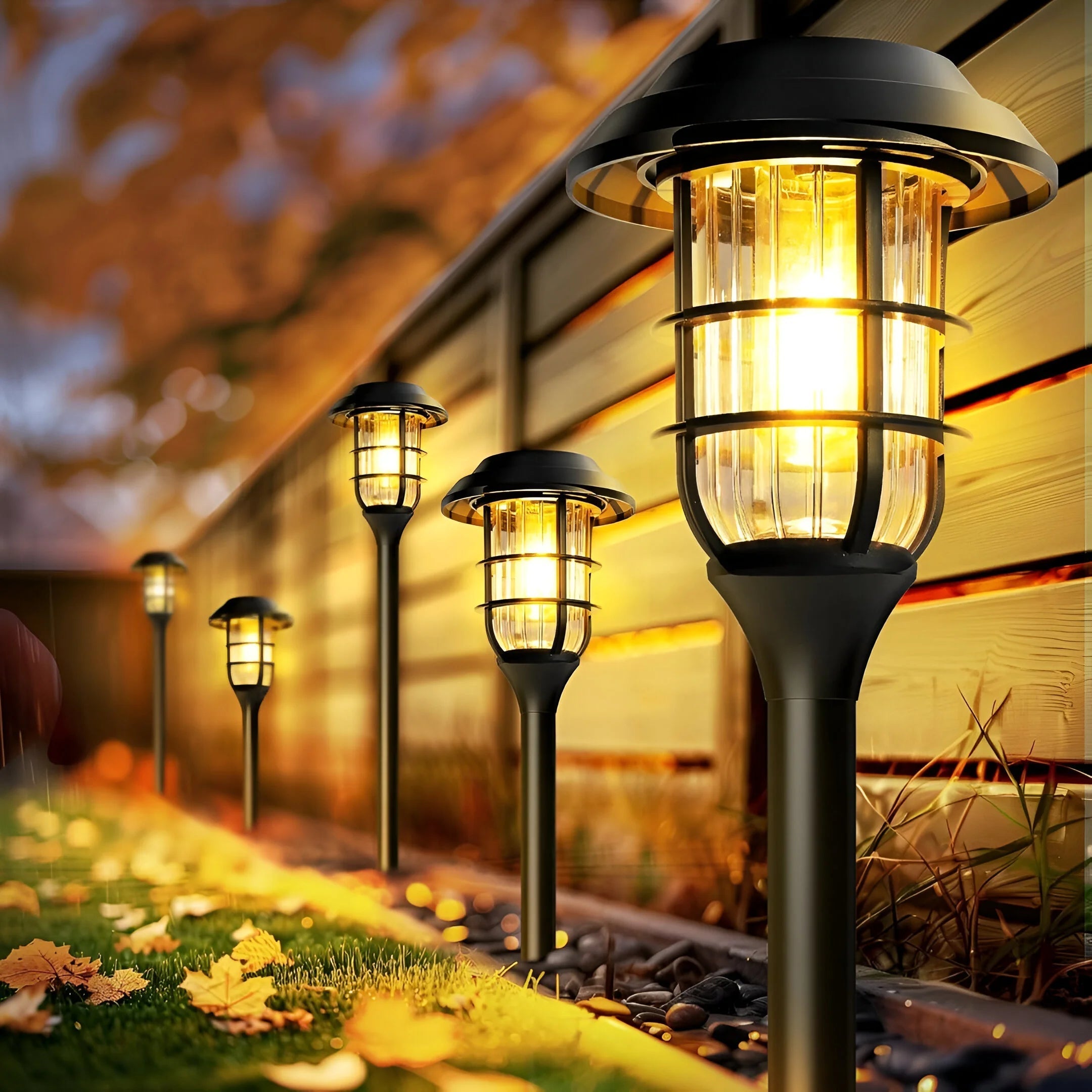 Solar Garden Lights | Flickering Warm Glow | Weatherproof & Durable | 6-Pack