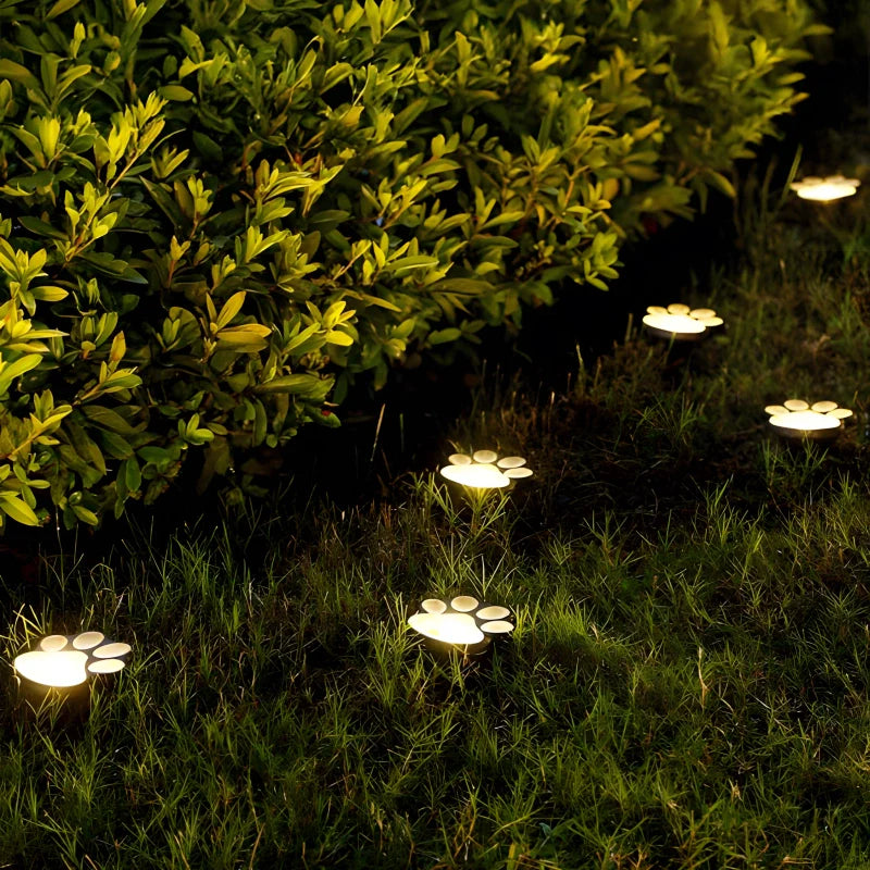 Solar Pathway Light | Paw-Print Pattern | Auto Dusk Sensor & Weather-Resistant