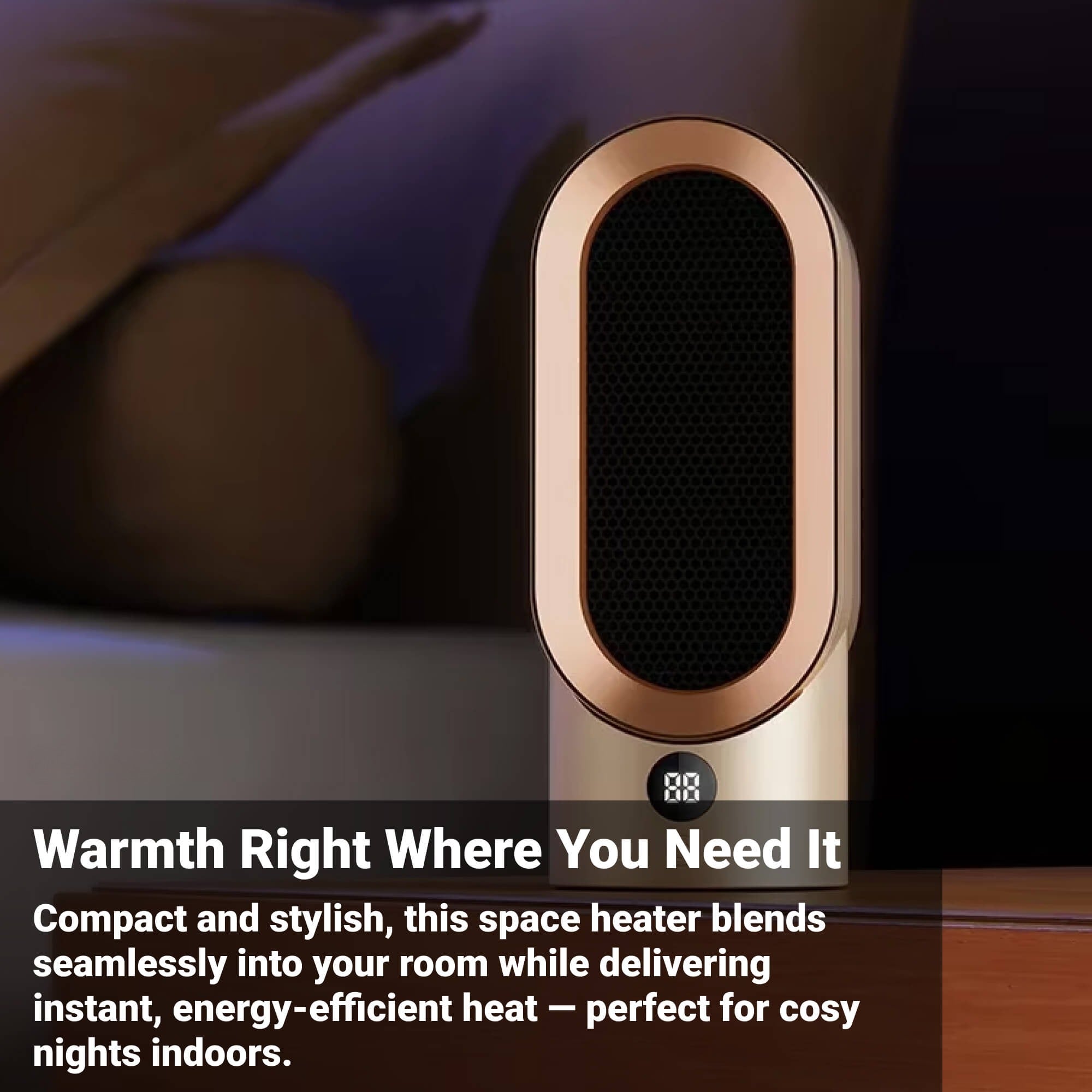 Space Heater for Small Rooms | Energy-Efficient | Overheat Protection | Quiet Operation