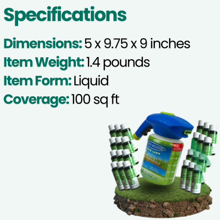 Spray-On Lawn Repair Kit | Hydroseeding Foam Spray | Covers 100 sq ft