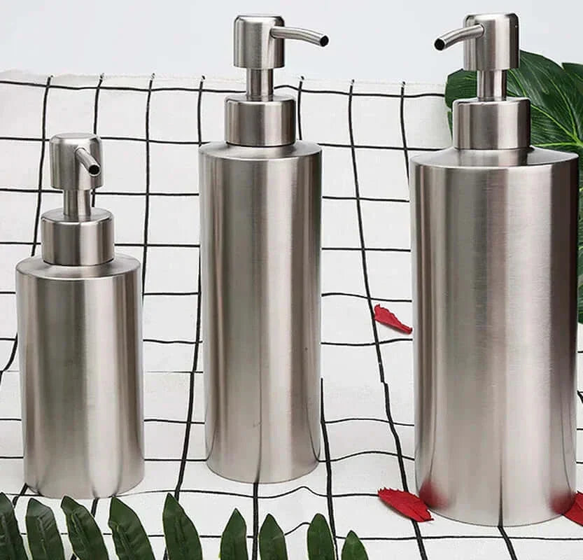 Stainless Steel Soap Dispenser | Hand Pump | Polished Gloss Finish | Refillable & Reusable