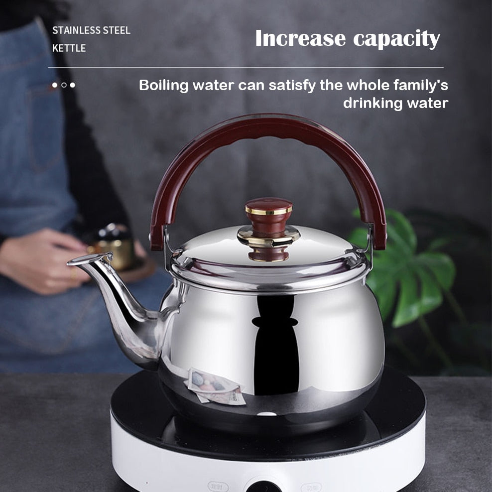 Stainless Steel Whistling Kettle | Thick-Walled Durable Design | Cool-Touch Ergonomic Handle