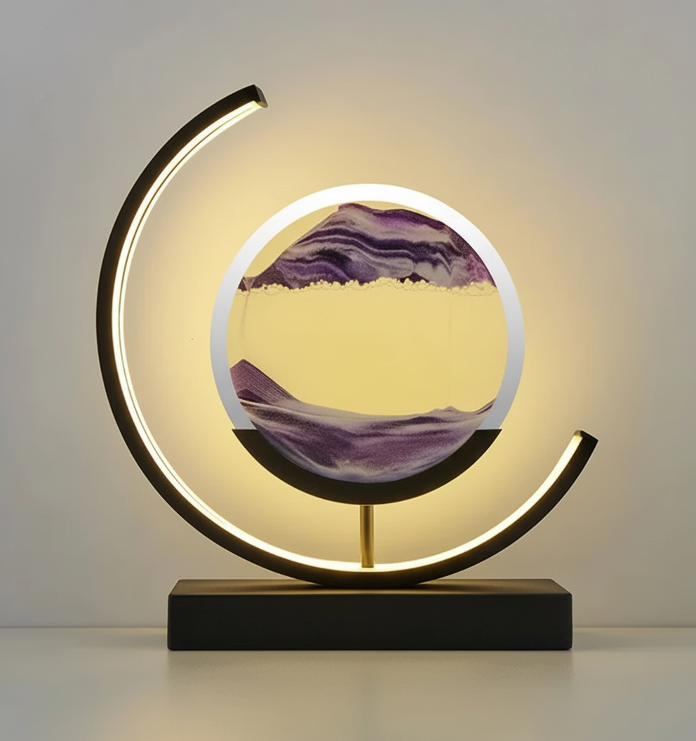 Table Lamp | Calming Glow & Sand Landscape Design | Artisan Craftsmanship | Tranquil Ambience