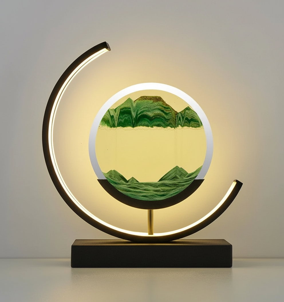 Table Lamp | Calming Glow & Sand Landscape Design | Artisan Craftsmanship | Tranquil Ambience