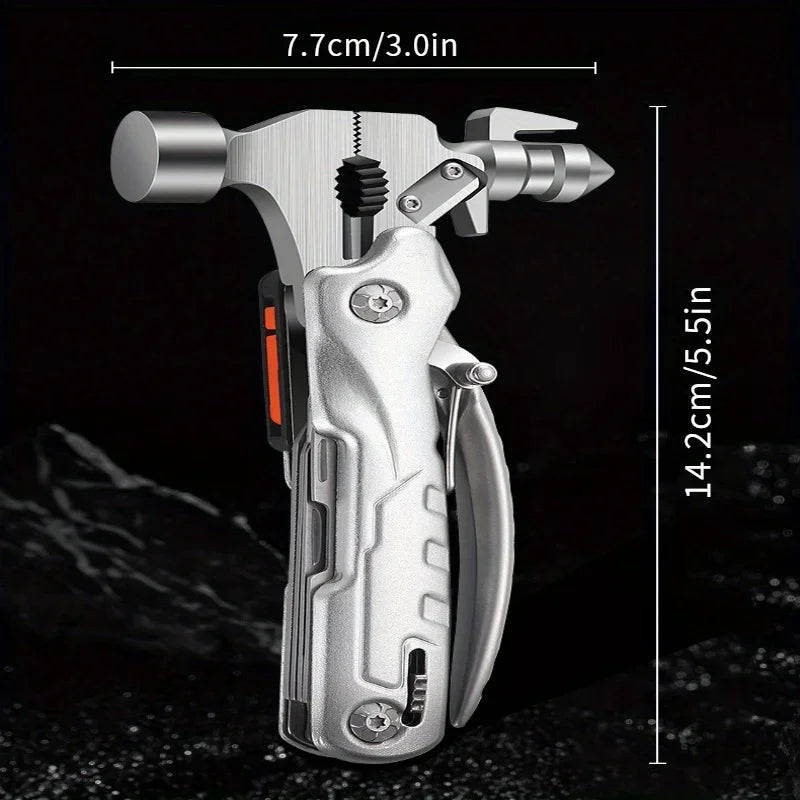 Tactical Multi-Tool | 10-in-1 Survival Tool | Stainless Steel Head | Emergency Use