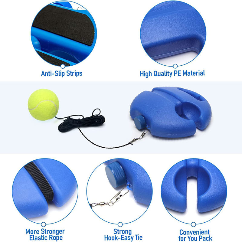 Tennis Trainer | Solo Ball-Return Simulator | With Ball, Clips & Rope
