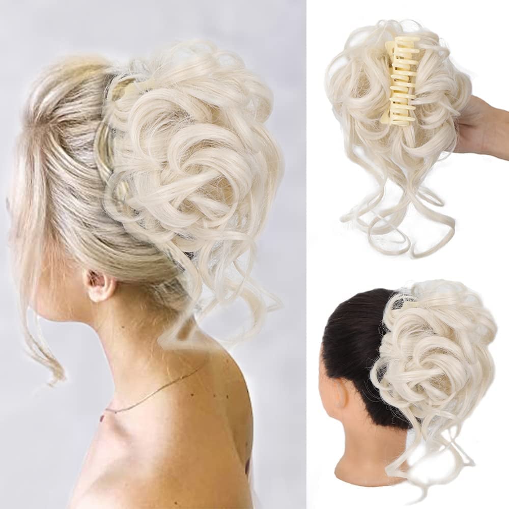Top Knot Hairpiece | Curly Synthetic Hair | Elastic Band & Secure Hold | Instant Volume