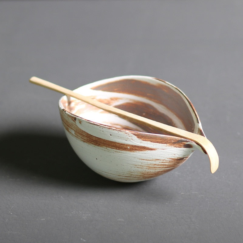 Traditional Matcha Set | Handcrafted Bamboo Whisk & Ceramic Bowl | Spoon & Whisk Holder