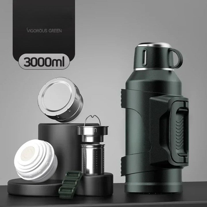 Travel Hiking Thermos | Stainless Steel Insulated | Leakproof Lid | Keeps Drinks Hot & Cold