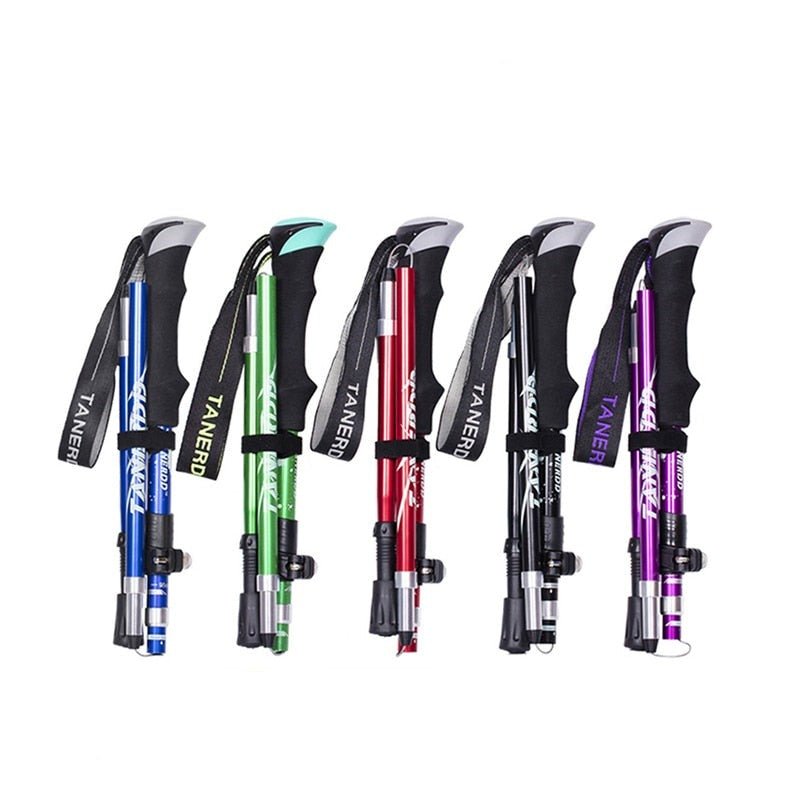 Trekking Poles for Hiking & Walking | Telescopic Adjustable 65-135 cm | Lightweight Aluminum, Foldable