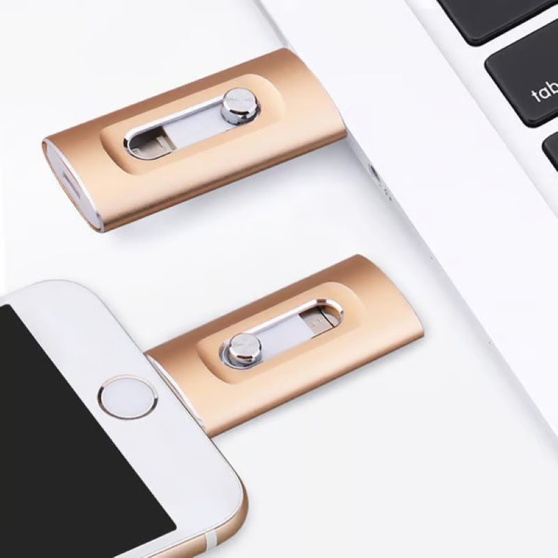 USB Flash Drive for Phone & PC | 3-in-1 OTG & Type-C Adapter | High-Speed Metal Keychain