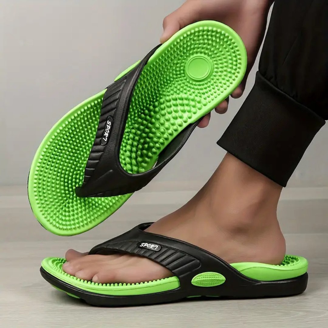 Unisex Flip Flops | Acupressure Footbed | Arch Support & Non-Slip Sole | Comfortable Fit
