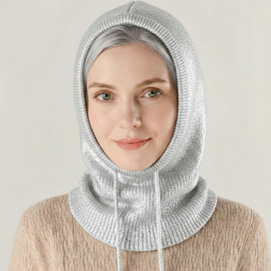 Unisex Knit Beanie | Soft Cashmere-Blend Knit | Adjustable Drawstring & Hood | Cold Weather Warmth