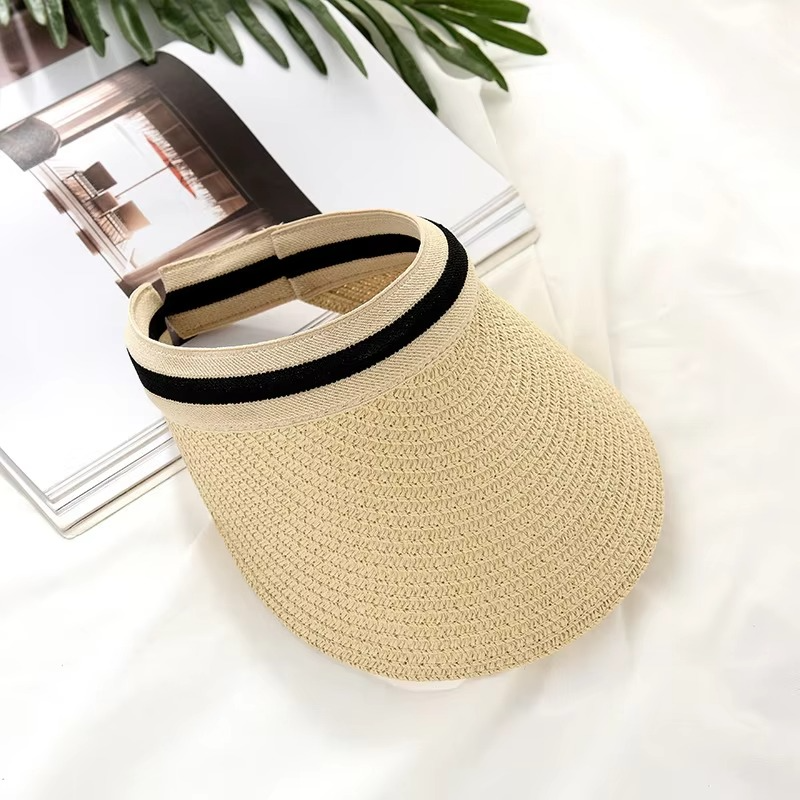 Unisex Sun Visor Hat | Wide Brim UV Protection | Straw & Adjustable Fit | Lightweight Comfort