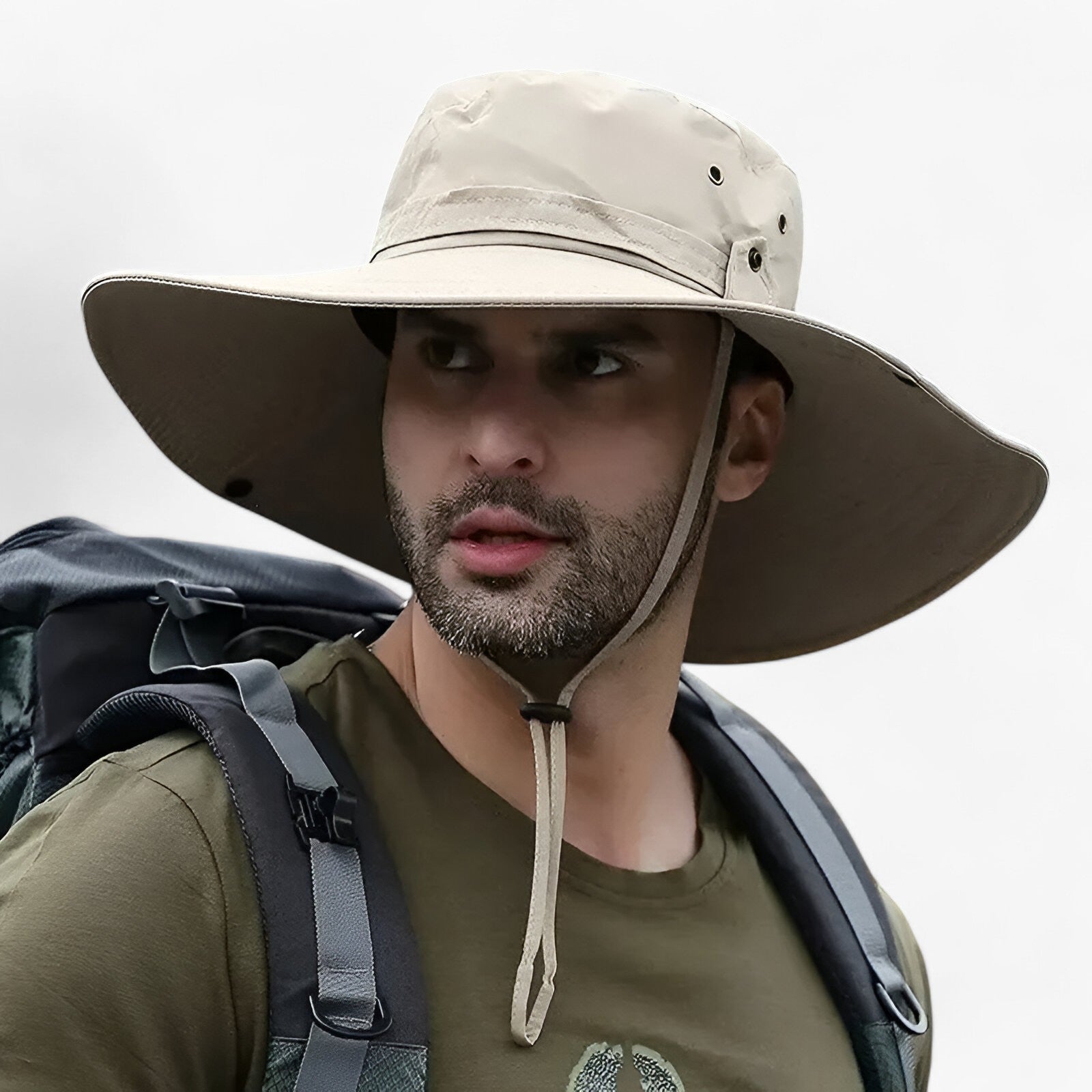 Unisex UV Sun Hat | Breathable Mesh & Wide Brim | Adjustable Drawstring | Hiking, Fishing & Beach
