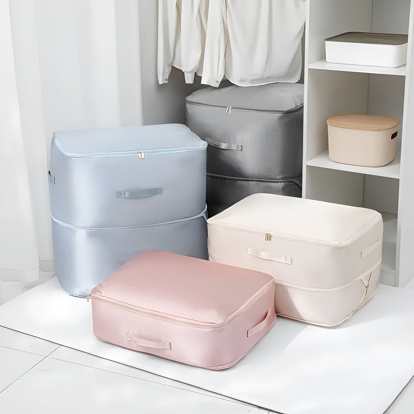 Vacuum Storage Bags | Space-Saving Compression | Airtight Zipper & Valve | Closet Organization