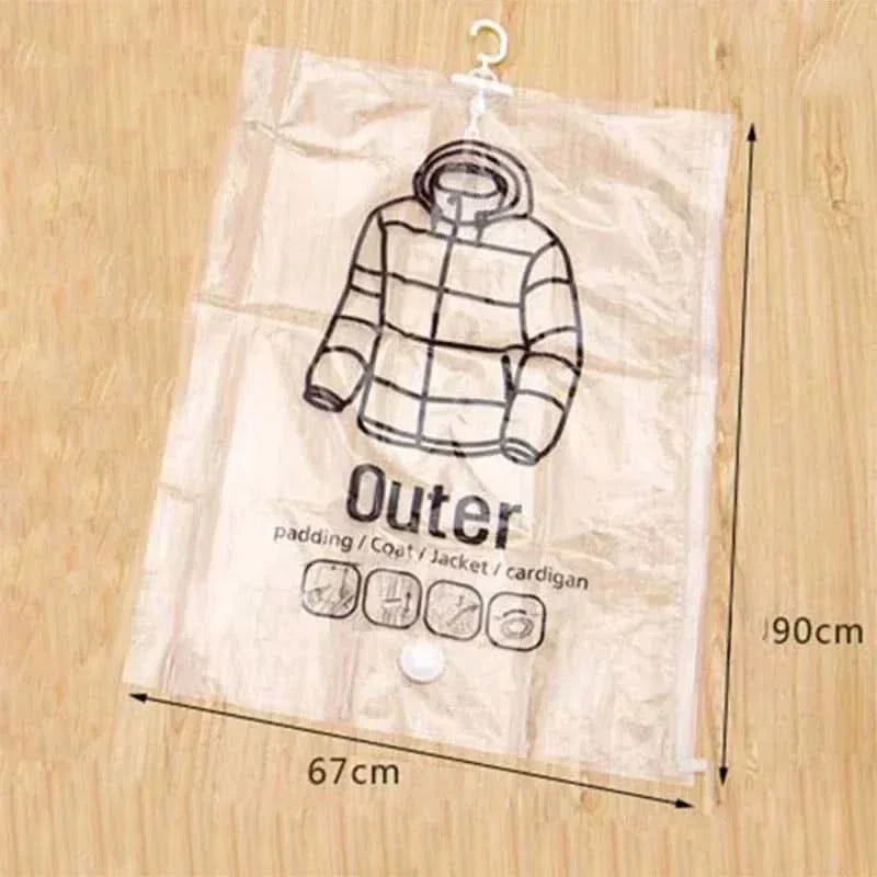 Vacuum Storage Bags for Clothes | Hanging Space-Saving Design | Dust & Moisture Resistant | 3-Pack