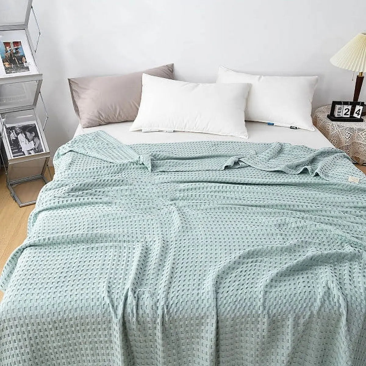 Waffle Weave Blanket | Lightweight Breathable for Summer | 100% Cotton