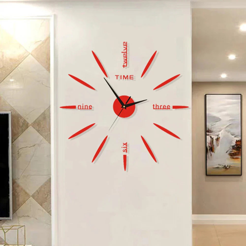 Wall Clock | Large Mirror Finish Modern Design | Acrylic Construction | Elegant Home Decor