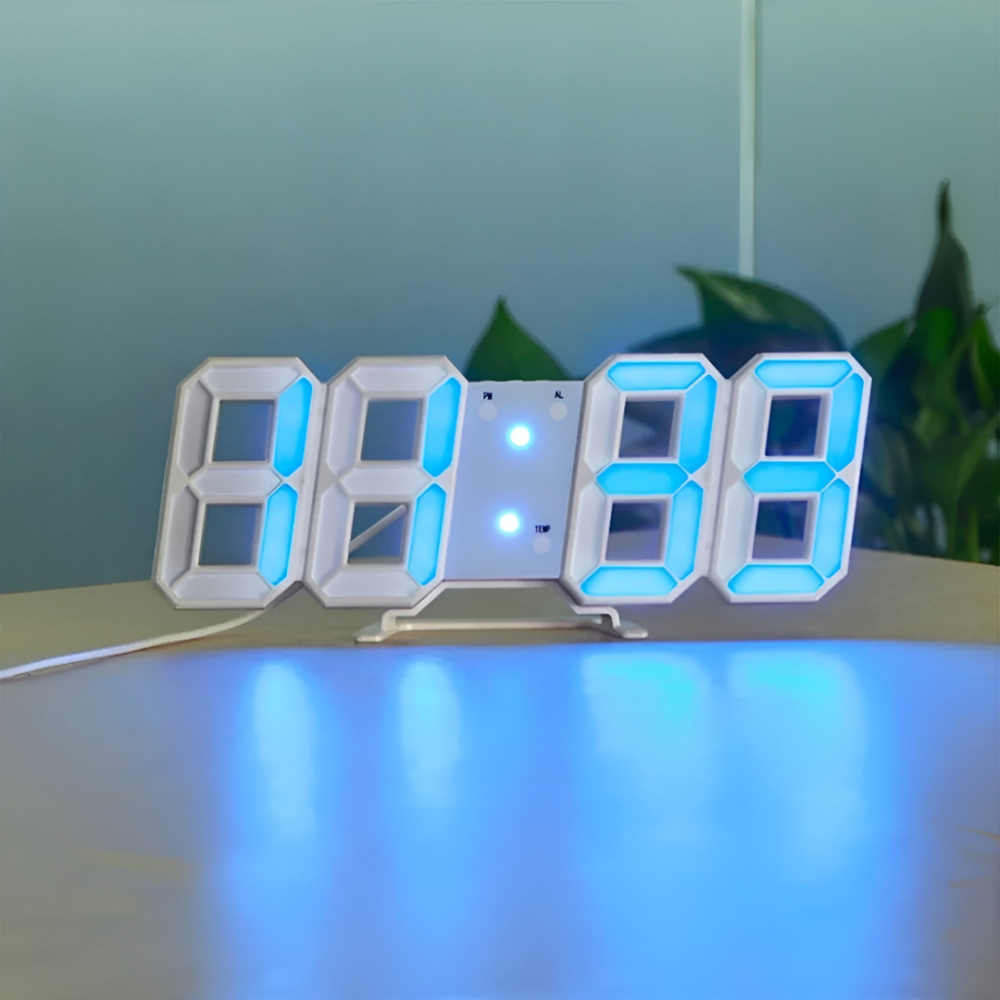 Wall Clock | Minimalist Slim 3D LED Display | Auto-Dimming Night Mode