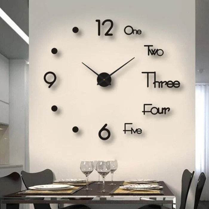 Wall Clock | Slim Modern Design | Metal & Glass | Silent Quartz Movement