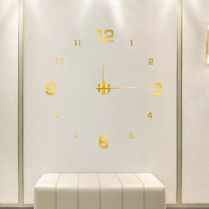 Wall Clock | Slim Modern Design | Metal & Glass | Silent Quartz Movement