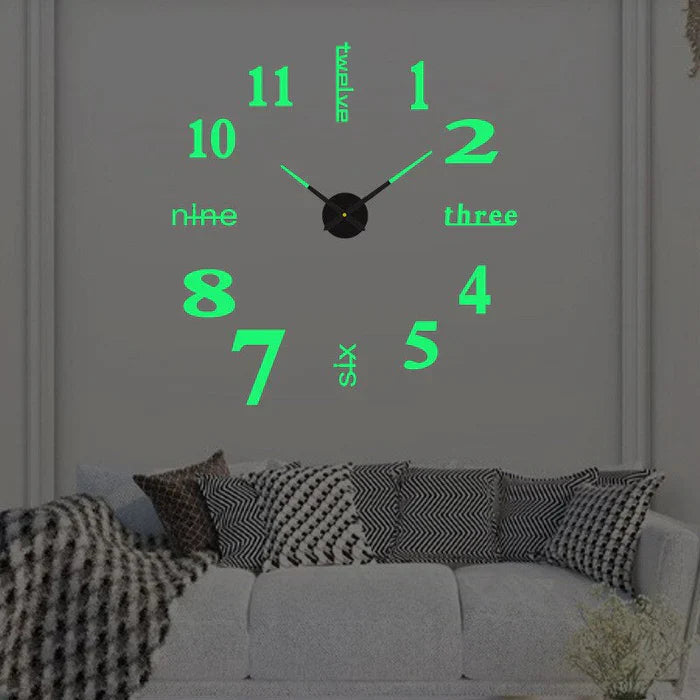 Wall Clock for Home | Minimalist Modern Design | Metal & Glass | Silent Quartz Movement