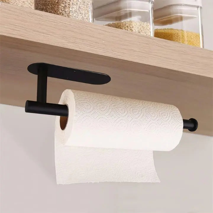 Wall Kitchen Paper Towel Holder | Drill-Free Self-Adhesive Mount | Stainless Steel | Space-Saving