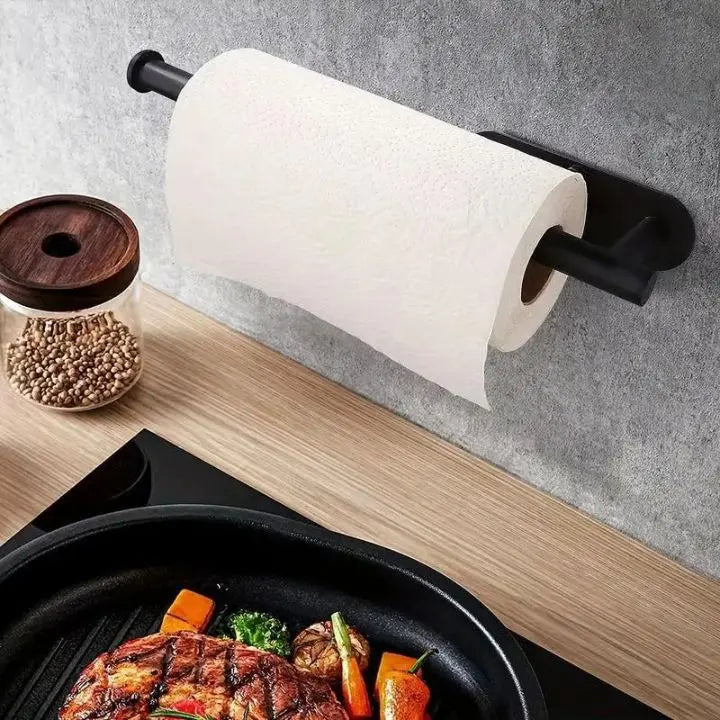Wall Kitchen Paper Towel Holder | Drill-Free Self-Adhesive Mount | Stainless Steel | Space-Saving