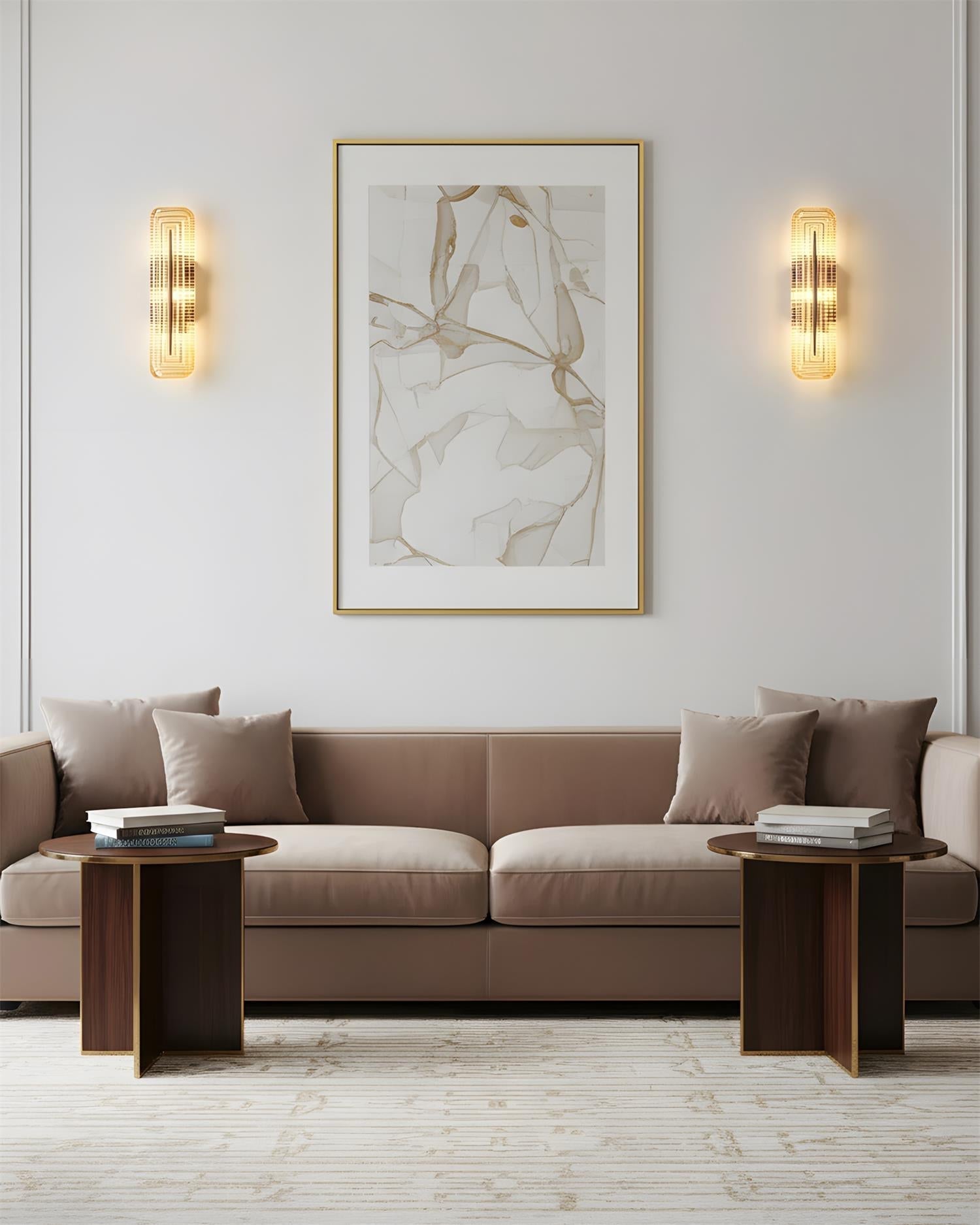 Wall Lamp | Geometric Textured Linear Design | Dimmable Hardwired | Ambient Accent Light