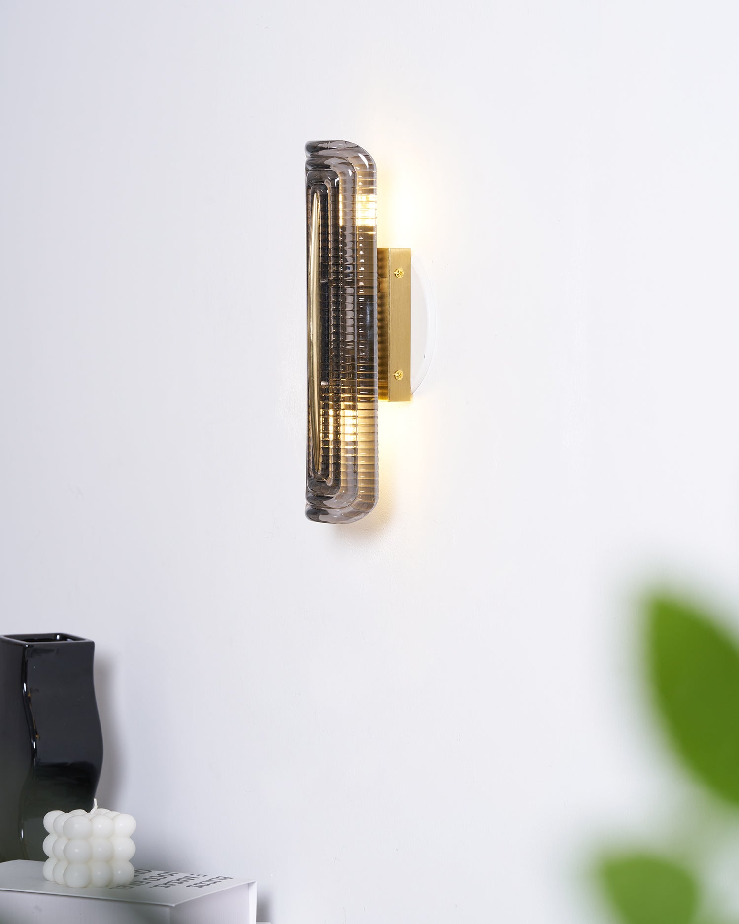 Wall Lamp | Geometric Textured Linear Design | Dimmable Hardwired | Ambient Accent Light