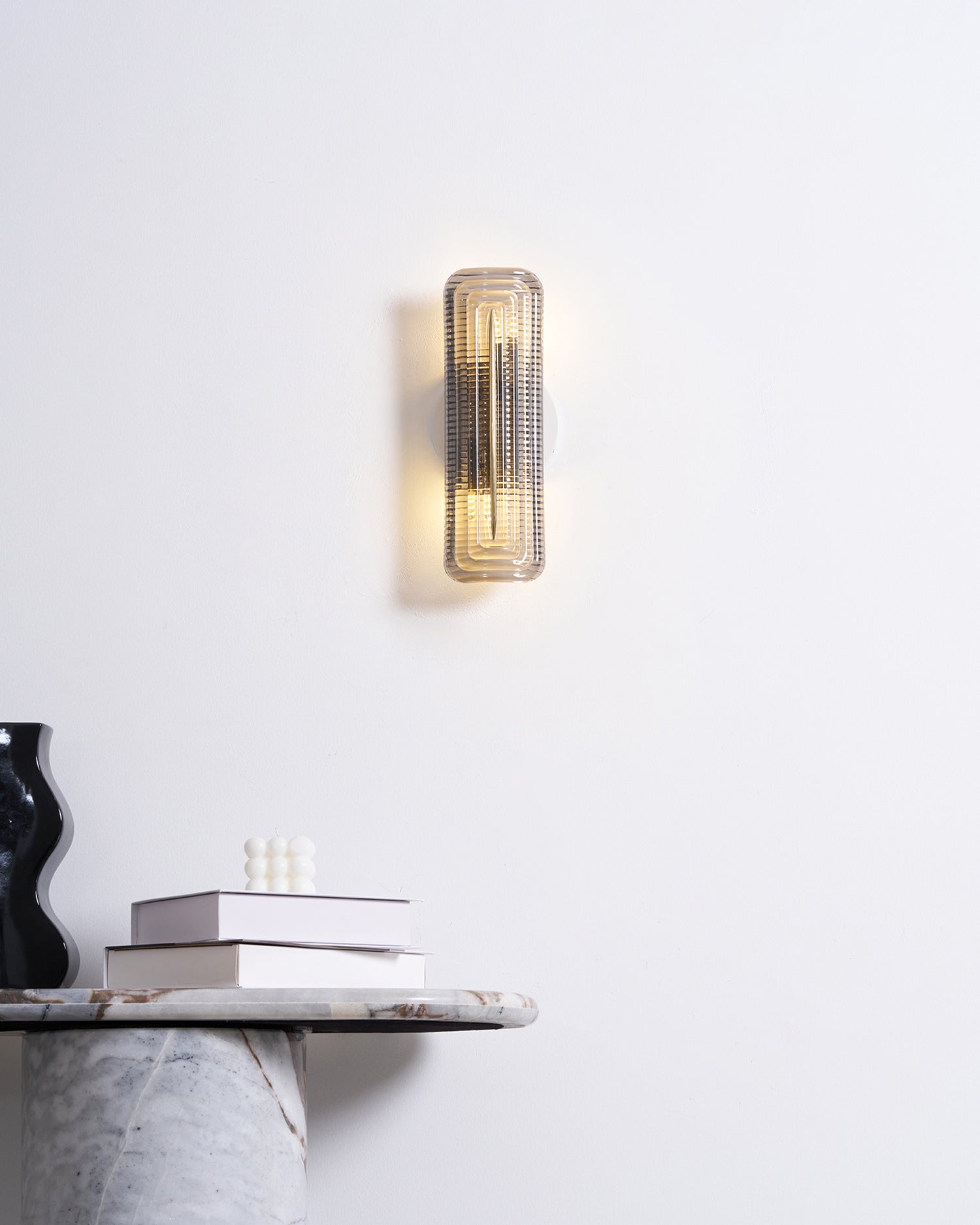 Wall Lamp | Geometric Textured Linear Design | Dimmable Hardwired | Ambient Accent Light
