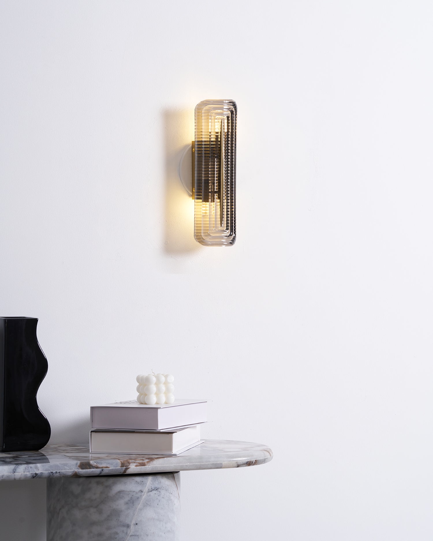 Wall Lamp | Geometric Textured Linear Design | Dimmable Hardwired | Ambient Accent Light