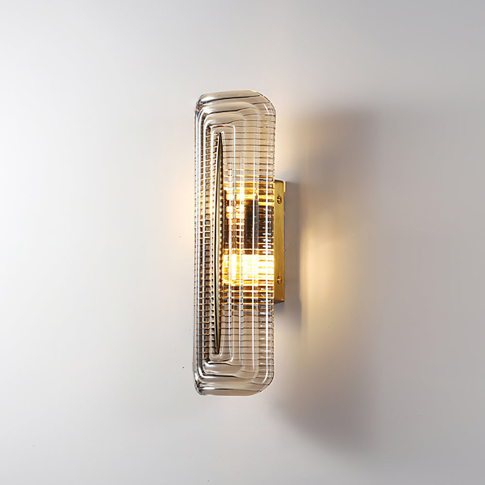 Wall Lamp | Geometric Textured Linear Design | Dimmable Hardwired | Ambient Accent Light