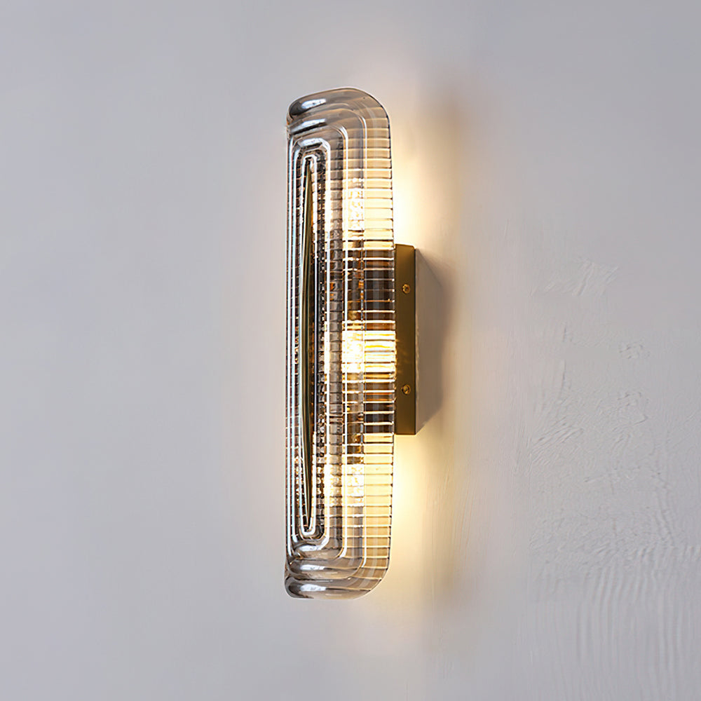 Wall Lamp | Geometric Textured Linear Design | Dimmable Hardwired | Ambient Accent Light
