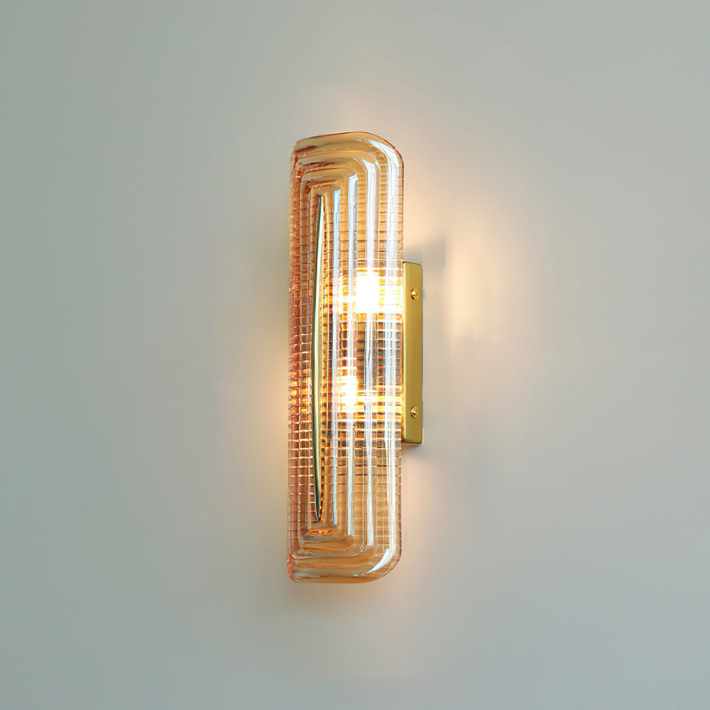 Wall Lamp | Geometric Textured Linear Design | Dimmable Hardwired | Ambient Accent Light