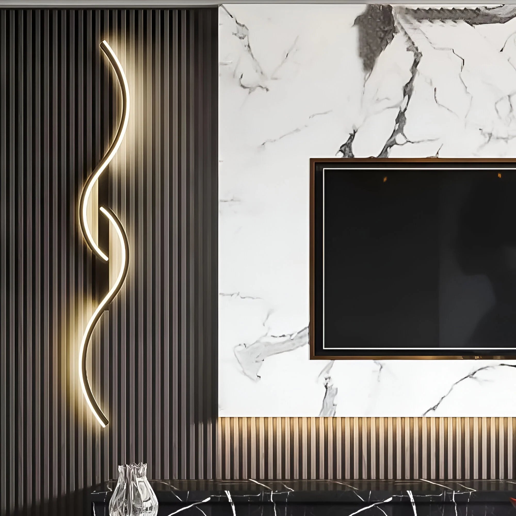 Wall Light | Curved LED | Dimmable with Remote & Adjustable Color | Ambient Lighting