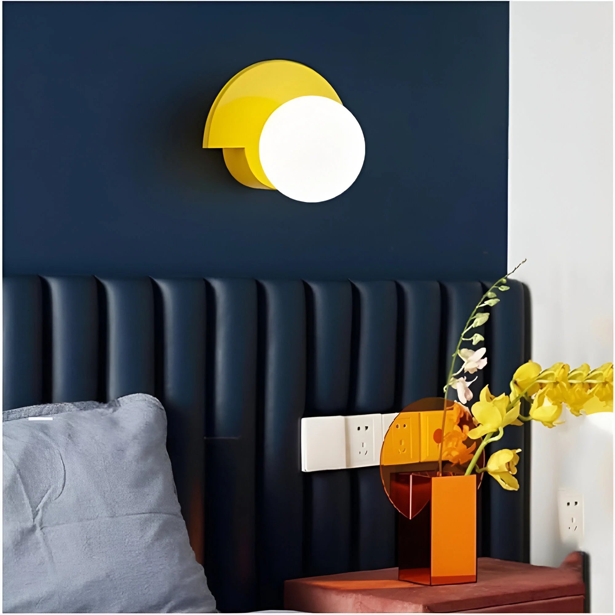 Wall Light | Modern Semicircle Design | 6 Color Options & Dual Warm/White LED | Energy-Saving