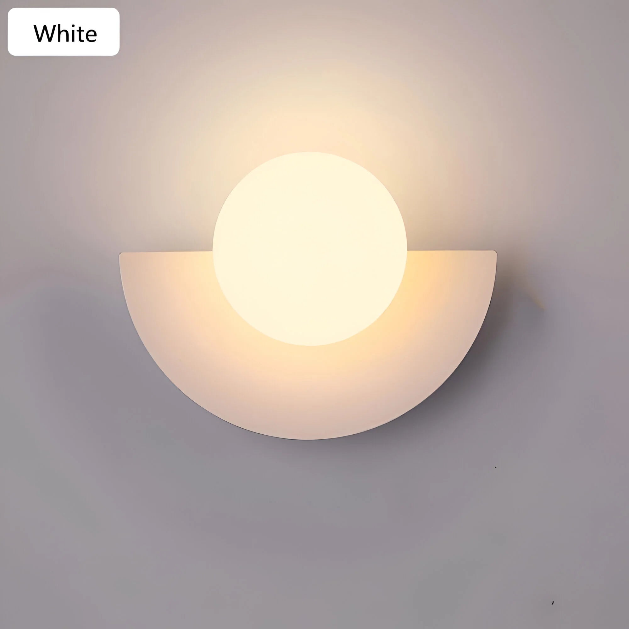 Wall Light | Modern Semicircle Design | 6 Color Options & Dual Warm/White LED | Energy-Saving