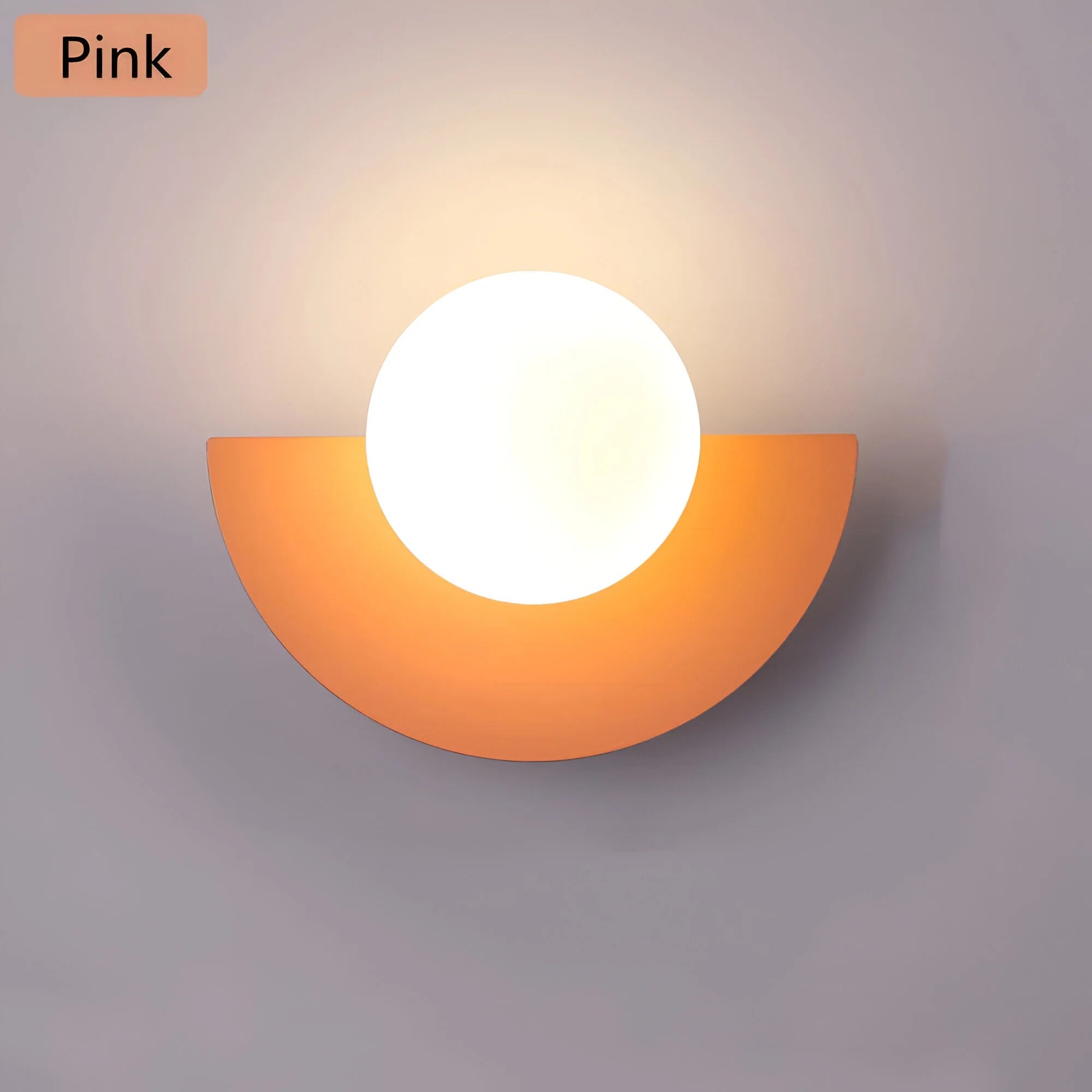 Wall Light | Modern Semicircle Design | 6 Color Options & Dual Warm/White LED | Energy-Saving