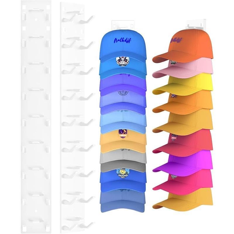 Wall-Mounted Hat Organizer | One-Hat-One-Layer Shape-Saving | Holds 9 Hats
