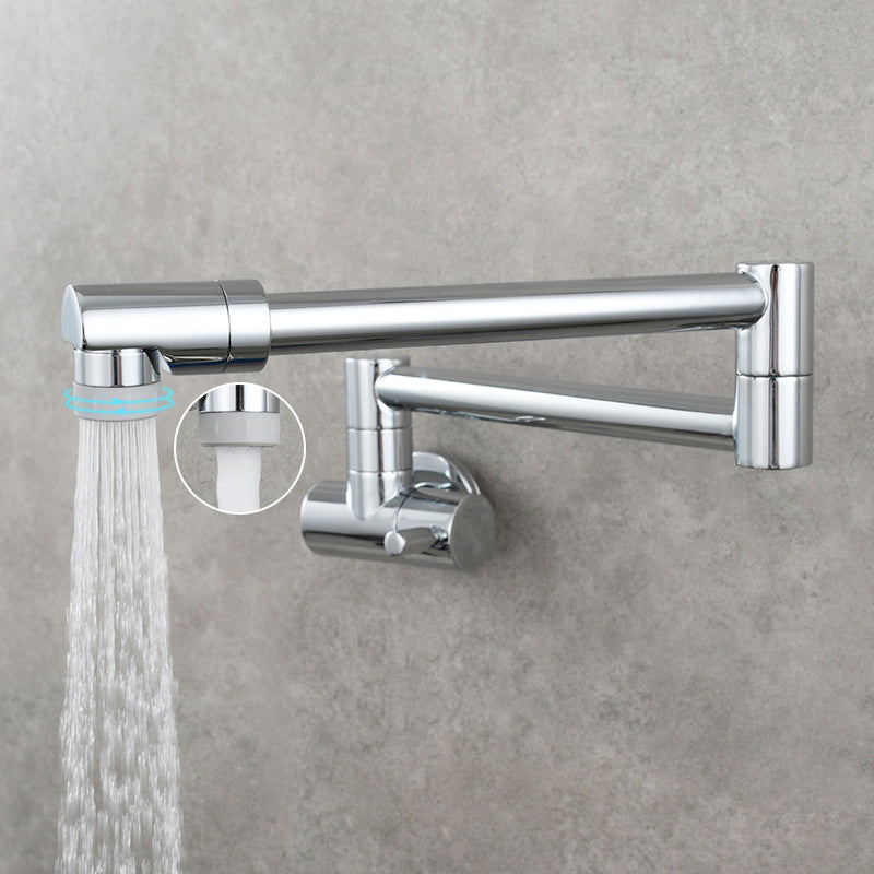 Wall-Mounted Pot Filler Faucet | Low-Profile Swivel Spout | Single-Handle Copper | 19.5 in Reach