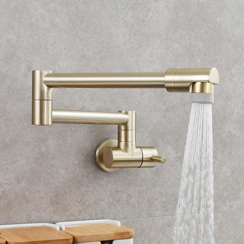 Wall-Mounted Pot Filler Faucet | Low-Profile Swivel Spout | Single-Handle Copper | 19.5 in Reach