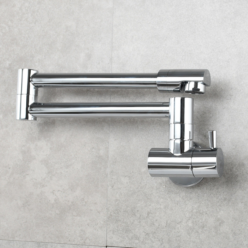 Wall-Mounted Pot Filler Faucet | Low-Profile Swivel Spout | Single-Handle Copper | 19.5 in Reach
